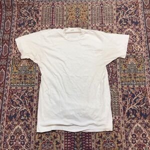 VTG 70s 80s Fruit of the Loom White T-Shirt Single Stitch Blank Cotton XL USA